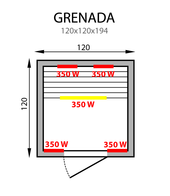 Nákres infrasauny Grenada